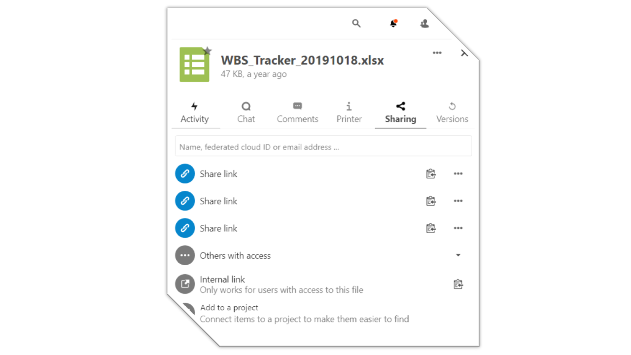 Groups and users based sharing