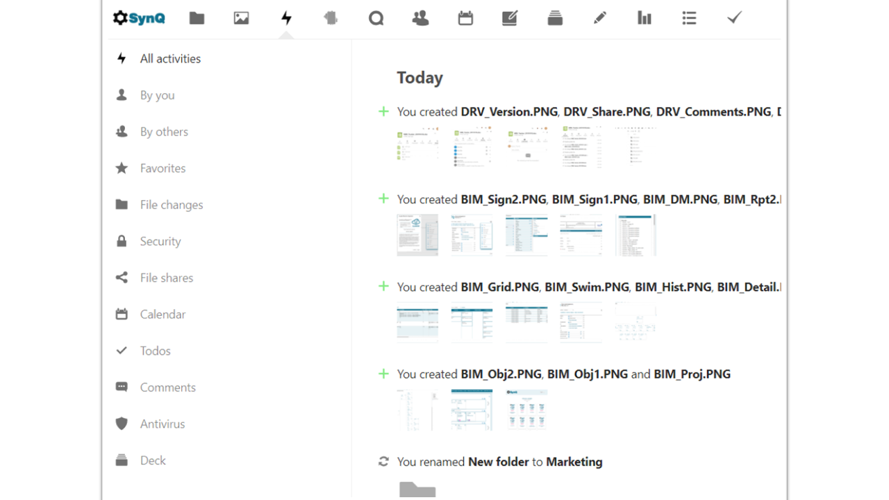 User based activities history